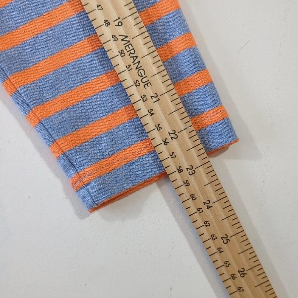 Saint James Atelier Striped Long Sleeve Shirt Light Blue Orange Cotton Size 12 - Picture 13 of 15